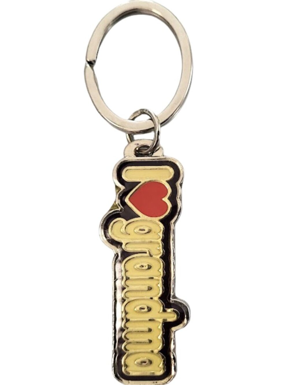 SWIBCO NW0T White Black & Red Galaxy Keychain Silver Metal I LOVE GRANDMA